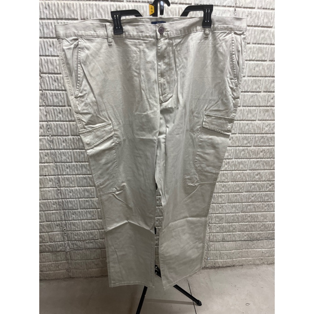 George Mens Fashion Cargo Pants Stone Wash Khaki Tan Straight Leg GE161001483018